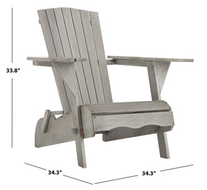 Safavieh Breetel Adirondack Chairs - Set Of 2 For Outdoor Relaxation And Comfort In Any Setting Grey Wood Pat7034b