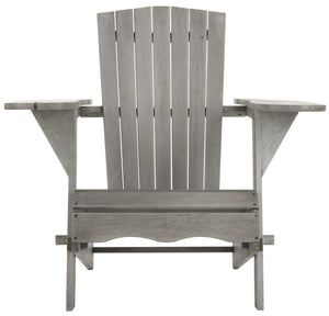 Safavieh BREETEL Adirondack Chairs Set for Two – Durable Eucalyptus Wood for Stylish Outdoor Comfort Grey PAT7034B-SET2