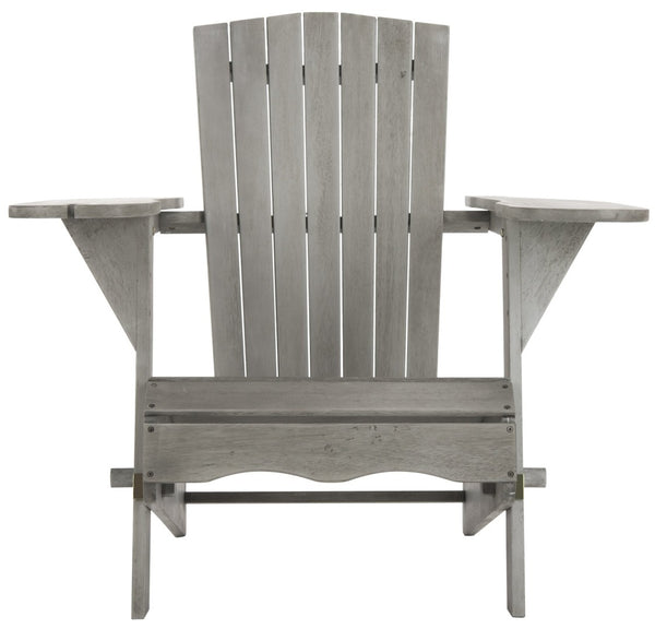 Safavieh BREETEL Adirondack Chairs Set for Two – Durable Eucalyptus Wood for Stylish Outdoor Comfort Grey PAT7034B-SET2