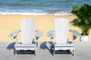 Safavieh Breetel Adirondack Chairs - Set Of 2 For Outdoor Relaxation And Comfort In Any Setting Grey Wood Pat7034b