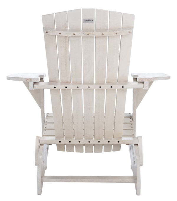 Safavieh BREETEL Adirondack Chairs Set for Two – Durable Eucalyptus Wood for Stylish Outdoor Comfort White PAT7034C-SET2