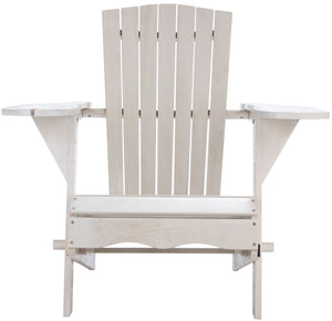 Safavieh BREETEL Adirondack Chairs Set for Two – Durable Eucalyptus Wood for Stylish Outdoor Comfort White PAT7034C-SET2