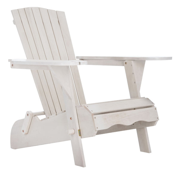 Safavieh BREETEL Adirondack Chairs Set for Two – Durable Eucalyptus Wood for Stylish Outdoor Comfort White PAT7034C-SET2