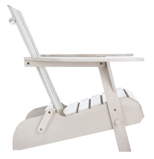 Safavieh BREETEL Adirondack Chairs Set for Two – Durable Eucalyptus Wood for Stylish Outdoor Comfort White PAT7034C-SET2