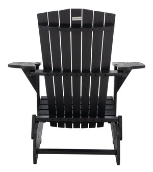 Safavieh BREETEL Adirondack Chairs Set for Two – Durable Eucalyptus Wood for Stylish Outdoor Comfort Black PAT7034D-SET2