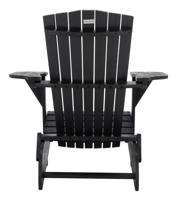 Safavieh BREETEL Adirondack Chairs Set for Two – Durable Eucalyptus Wood for Stylish Outdoor Comfort Black PAT7034D-SET2