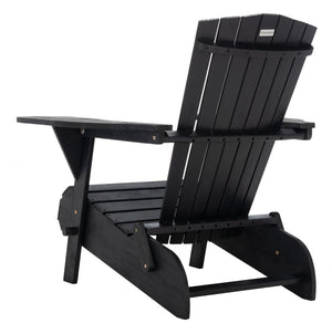 Safavieh BREETEL Adirondack Chairs Set for Two – Durable Eucalyptus Wood for Stylish Outdoor Comfort Black PAT7034D-SET2