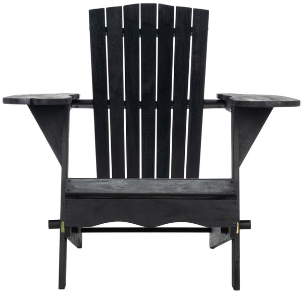 Safavieh BREETEL Adirondack Chairs Set for Two – Durable Eucalyptus Wood for Stylish Outdoor Comfort Black PAT7034D-SET2