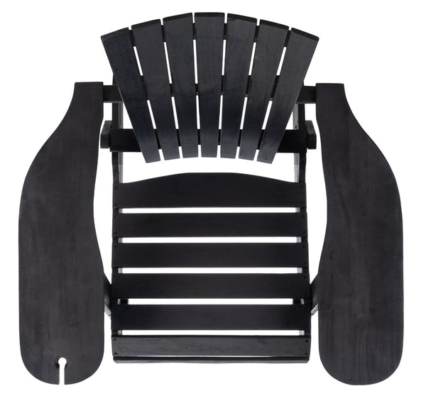 Safavieh BREETEL Adirondack Chairs Set for Two – Durable Eucalyptus Wood for Stylish Outdoor Comfort Black PAT7034D-SET2