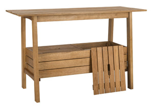 Safavieh BERTIE Natural Wood Tea Trolley - Versatile Outdoor Bar Cart & Serving Station for Elegant Gatherings PAT7035A
