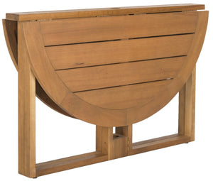 Safavieh WALES Round Dining Table - Natural Wood Outdoor Table with Geometric Base for Stylish Gatherings PAT7036A