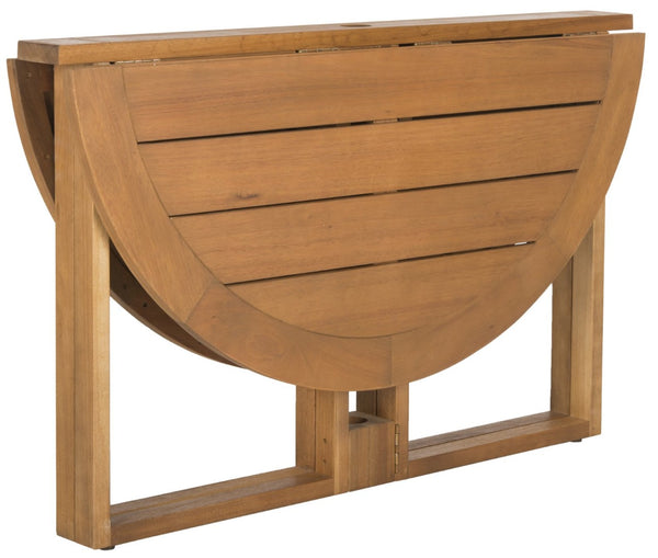 Safavieh WALES Round Dining Table - Natural Wood Outdoor Table with Geometric Base for Stylish Gatherings PAT7036A