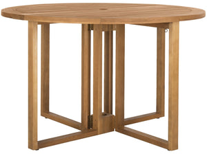Safavieh WALES Round Dining Table - Natural Wood Outdoor Table with Geometric Base for Stylish Gatherings PAT7036A