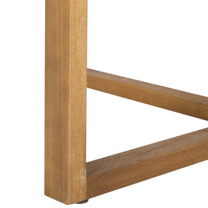 Safavieh WALES Round Dining Table - Natural Wood Outdoor Table with Geometric Base for Stylish Gatherings PAT7036A