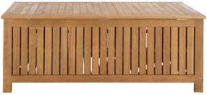 Safavieh ABRI Cushion Box - Elegant Eucalyptus Storage for Outdoor Essentials, Stylish and Durable Design Natural PAT7037A