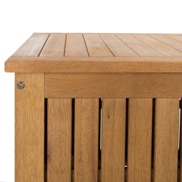 Safavieh ABRI Cushion Box - Elegant Eucalyptus Storage for Outdoor Essentials, Stylish and Durable Design Natural PAT7037A