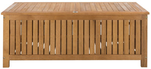 Safavieh ABRI Cushion Box - Elegant Eucalyptus Storage for Outdoor Essentials, Stylish and Durable Design Natural PAT7037A