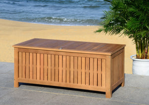 Safavieh ABRI Cushion Box - Elegant Eucalyptus Storage for Outdoor Essentials, Stylish and Durable Design Natural PAT7037A