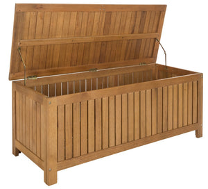 Safavieh ABRI Cushion Box - Elegant Eucalyptus Storage for Outdoor Essentials, Stylish and Durable Design Natural PAT7037A