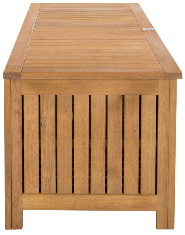 Safavieh ABRI Cushion Box - Elegant Eucalyptus Storage for Outdoor Essentials, Stylish and Durable Design Natural PAT7037A