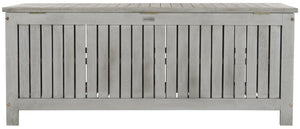 Safavieh ABRI Cushion Box - Elegant Eucalyptus Storage for Outdoor Essentials, Stylish and Durable Design Grey PAT7037B