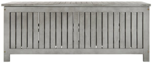 Safavieh ABRI Cushion Box - Elegant Eucalyptus Storage for Outdoor Essentials, Stylish and Durable Design Grey PAT7037B