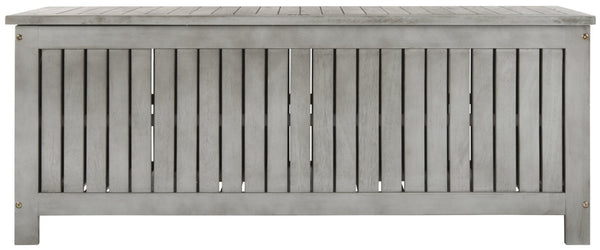 Safavieh ABRI Cushion Box - Elegant Eucalyptus Storage for Outdoor Essentials, Stylish and Durable Design Grey PAT7037B