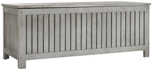 Safavieh ABRI Cushion Box - Elegant Eucalyptus Storage for Outdoor Essentials, Stylish and Durable Design Grey PAT7037B