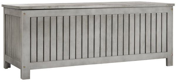 Safavieh ABRI Cushion Box - Elegant Eucalyptus Storage for Outdoor Essentials, Stylish and Durable Design Grey PAT7037B