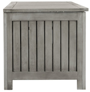 Safavieh ABRI Cushion Box - Elegant Eucalyptus Storage for Outdoor Essentials, Stylish and Durable Design Grey PAT7037B