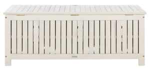 Safavieh ABRI Cushion Box - Elegant Eucalyptus Storage for Outdoor Essentials, Stylish and Durable Design White PAT7037C