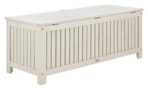 Safavieh ABRI Cushion Box - Elegant Eucalyptus Storage for Outdoor Essentials, Stylish and Durable Design White PAT7037C