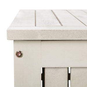 Safavieh ABRI Cushion Box - Elegant Eucalyptus Storage for Outdoor Essentials, Stylish and Durable Design White PAT7037C