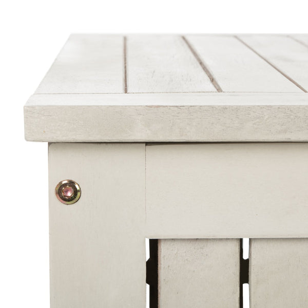 Safavieh ABRI Cushion Box - Elegant Eucalyptus Storage for Outdoor Essentials, Stylish and Durable Design White PAT7037C