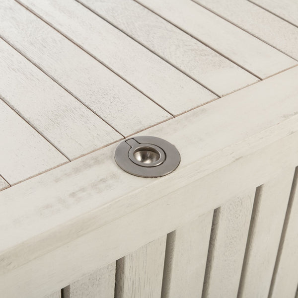 Safavieh ABRI Cushion Box - Elegant Eucalyptus Storage for Outdoor Essentials, Stylish and Durable Design White PAT7037C