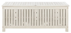 Safavieh ABRI Cushion Box - Elegant Eucalyptus Storage for Outdoor Essentials, Stylish and Durable Design White PAT7037C