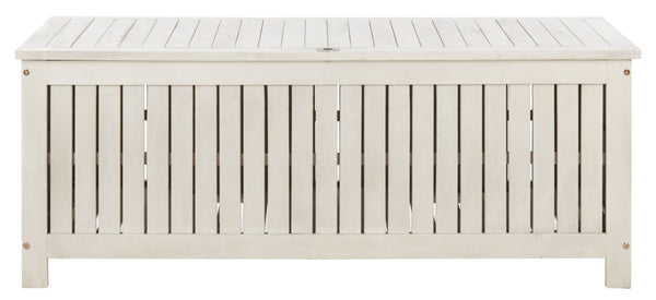 Safavieh ABRI Cushion Box - Elegant Eucalyptus Storage for Outdoor Essentials, Stylish and Durable Design White PAT7037C