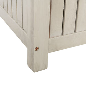 Safavieh ABRI Cushion Box - Elegant Eucalyptus Storage for Outdoor Essentials, Stylish and Durable Design White PAT7037C