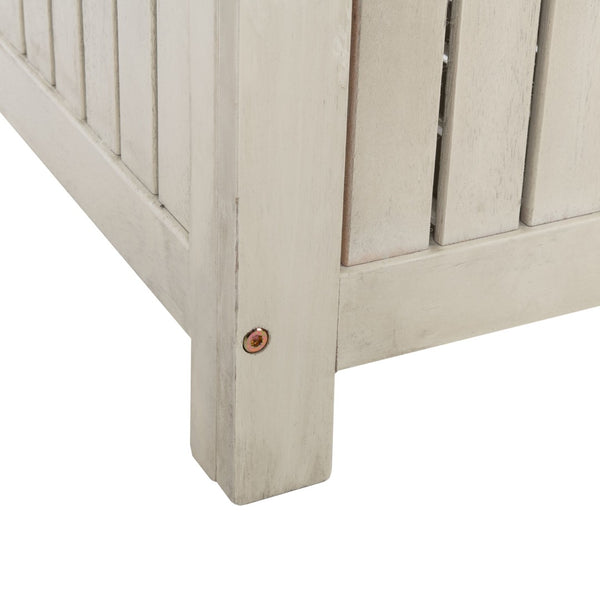 Safavieh ABRI Cushion Box - Elegant Eucalyptus Storage for Outdoor Essentials, Stylish and Durable Design White PAT7037C