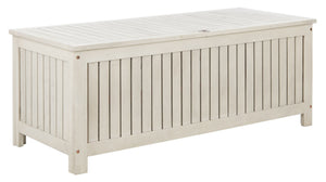 Safavieh ABRI Cushion Box - Elegant Eucalyptus Storage for Outdoor Essentials, Stylish and Durable Design White PAT7037C