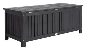 Safavieh ABRI Cushion Box - Elegant Eucalyptus Storage for Outdoor Essentials, Stylish and Durable Design Black PAT7037D