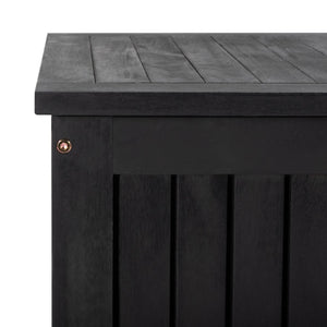 Safavieh ABRI Cushion Box - Elegant Eucalyptus Storage for Outdoor Essentials, Stylish and Durable Design Black PAT7037D