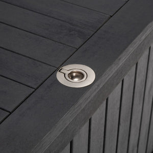 Safavieh ABRI Cushion Box - Elegant Eucalyptus Storage for Outdoor Essentials, Stylish and Durable Design Black PAT7037D