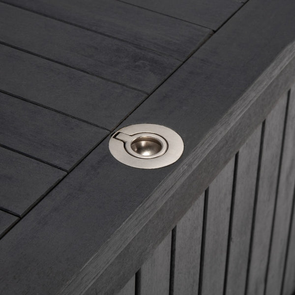 Safavieh ABRI Cushion Box - Elegant Eucalyptus Storage for Outdoor Essentials, Stylish and Durable Design Black PAT7037D