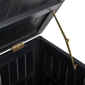 Safavieh ABRI Cushion Box - Elegant Eucalyptus Storage for Outdoor Essentials, Stylish and Durable Design Black PAT7037D