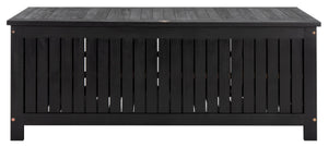 Safavieh ABRI Cushion Box - Elegant Eucalyptus Storage for Outdoor Essentials, Stylish and Durable Design Black PAT7037D