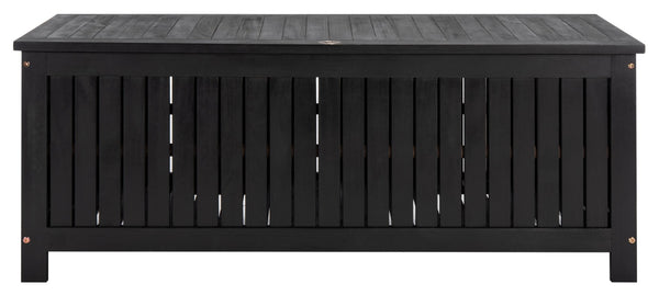 Safavieh ABRI Cushion Box - Elegant Eucalyptus Storage for Outdoor Essentials, Stylish and Durable Design Black PAT7037D