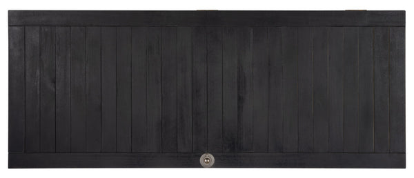 Safavieh ABRI Cushion Box - Elegant Eucalyptus Storage for Outdoor Essentials, Stylish and Durable Design Black PAT7037D