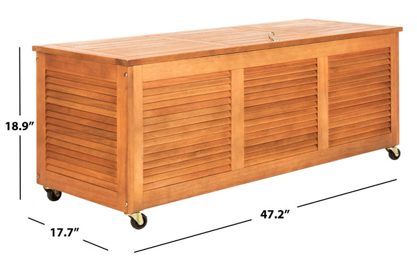 Safavieh ELINA Cushion Box - Elegant Outdoor Storage Solution for Cushions and Accessories, Stylish Design Natural PAT7038A