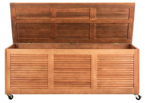 Safavieh ELINA Cushion Box - Elegant Outdoor Storage Solution for Cushions and Accessories, Stylish Design Natural PAT7038A